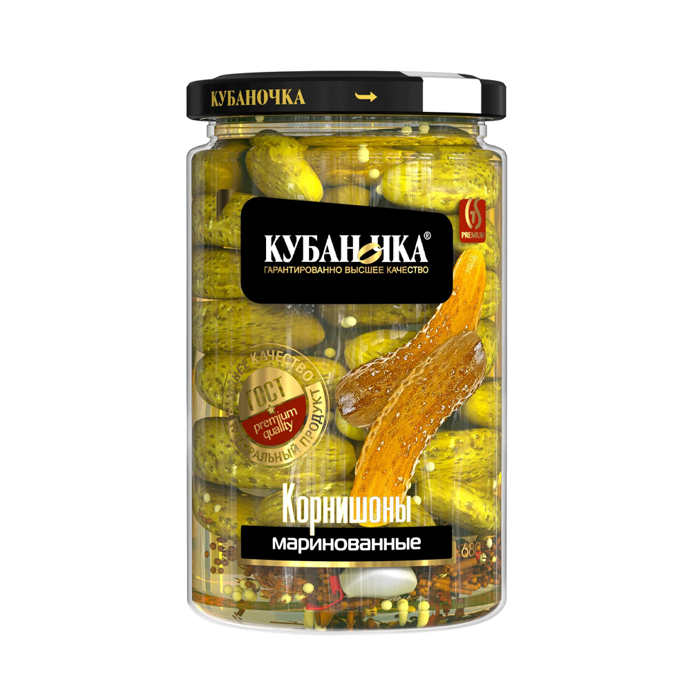 Купить корнишоны кубаночка маринованные 680г с доставкой на дом в ...
