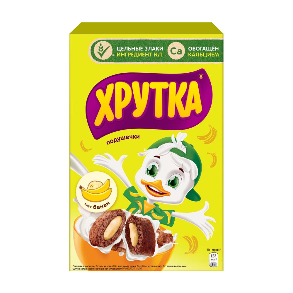 Изображение товара Хрутка Подушечки Банановые 220 г - готовый завтрак с бананом