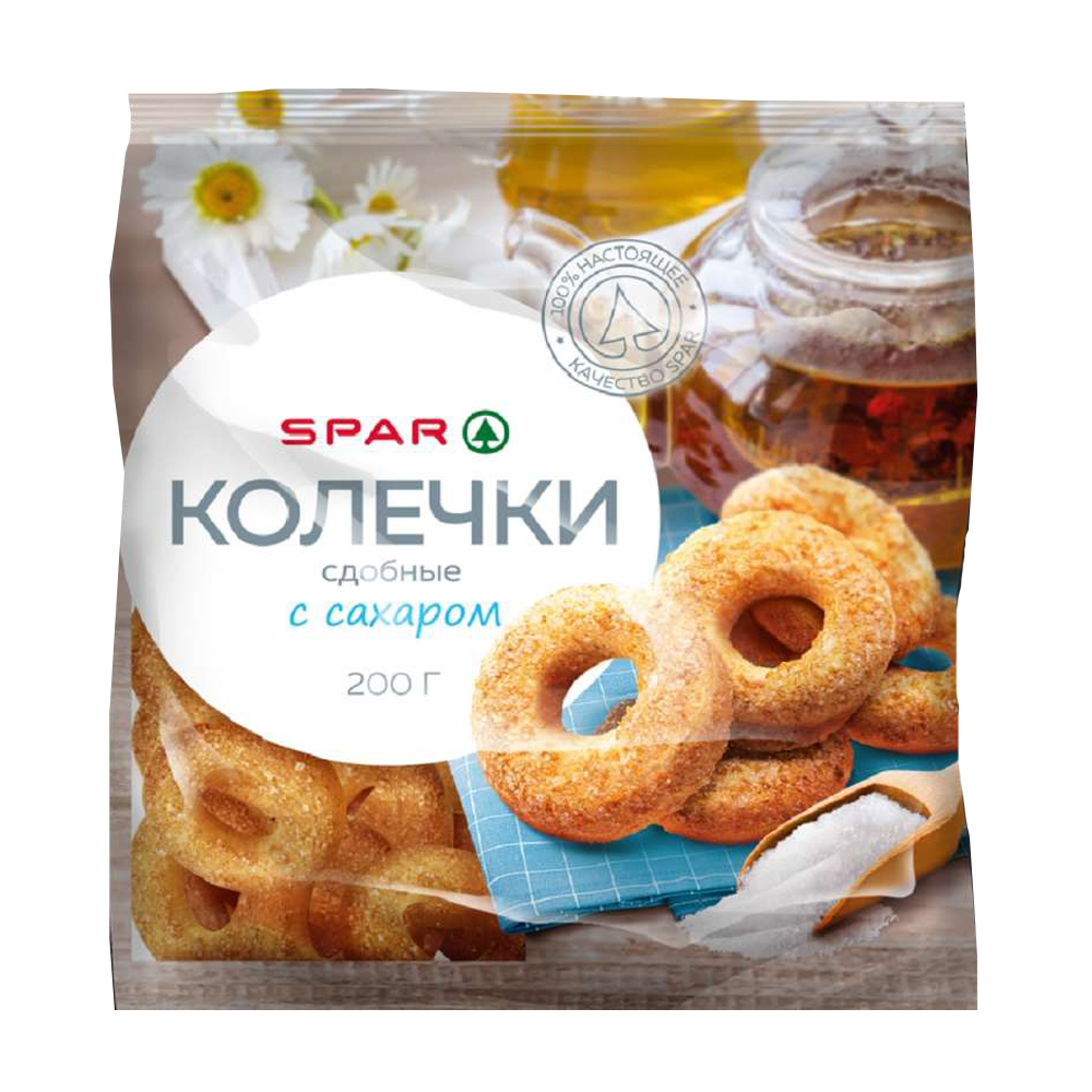  колечки spar сдобные с сахаром 200г с доставкой на дом в .