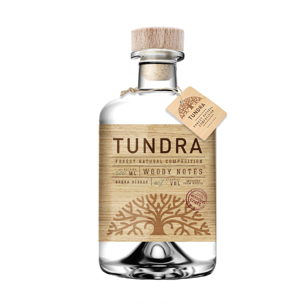 Изображение товара Водка Тундра Древесные Ноты Крайнего Севера 40% 0,5л