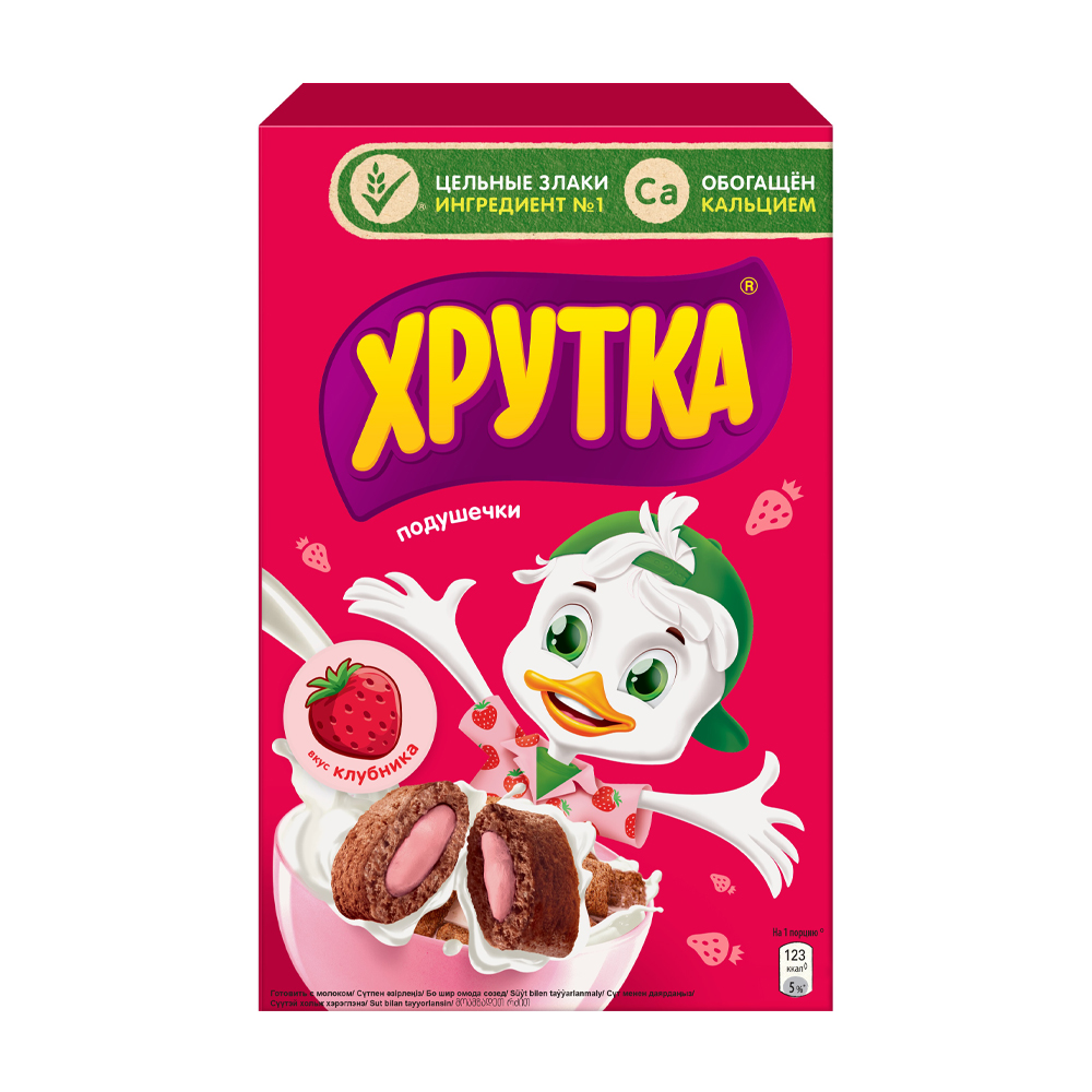 Изображение товара Готовый Завтрак Хрутка Подушечки Клубничные 220г