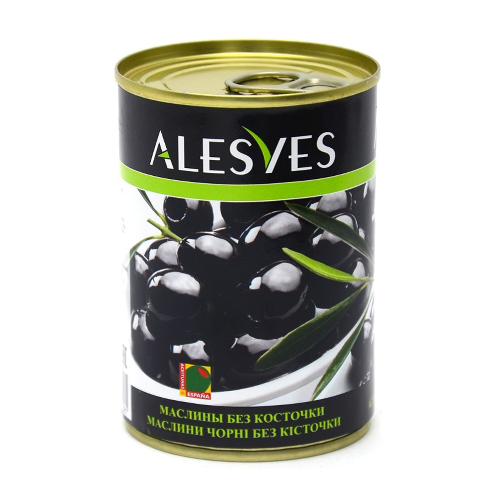 Купить маслины alesves без косточки черные 300г ж/б с доставкой на дом ...