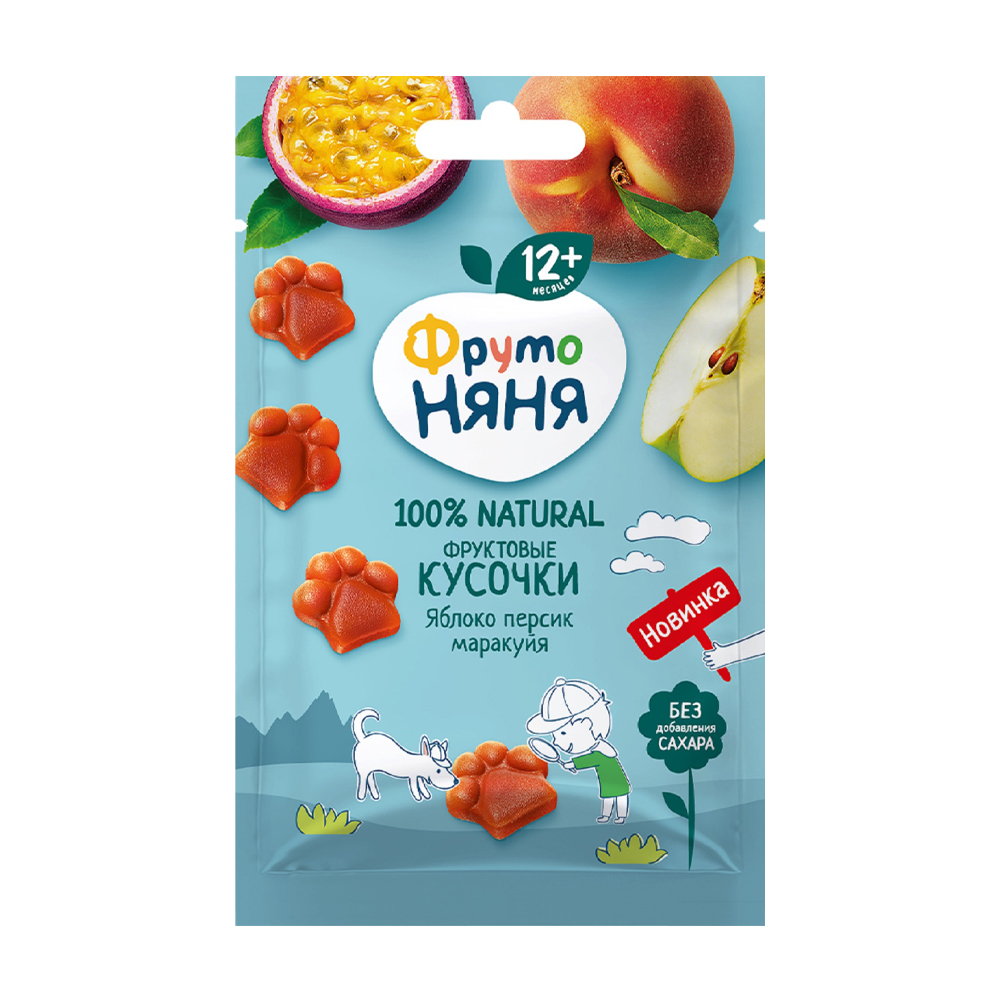 Изображение товара ФрутоНяня Фруктовые кусочки Яблоко Персик Маракуйя 15 г