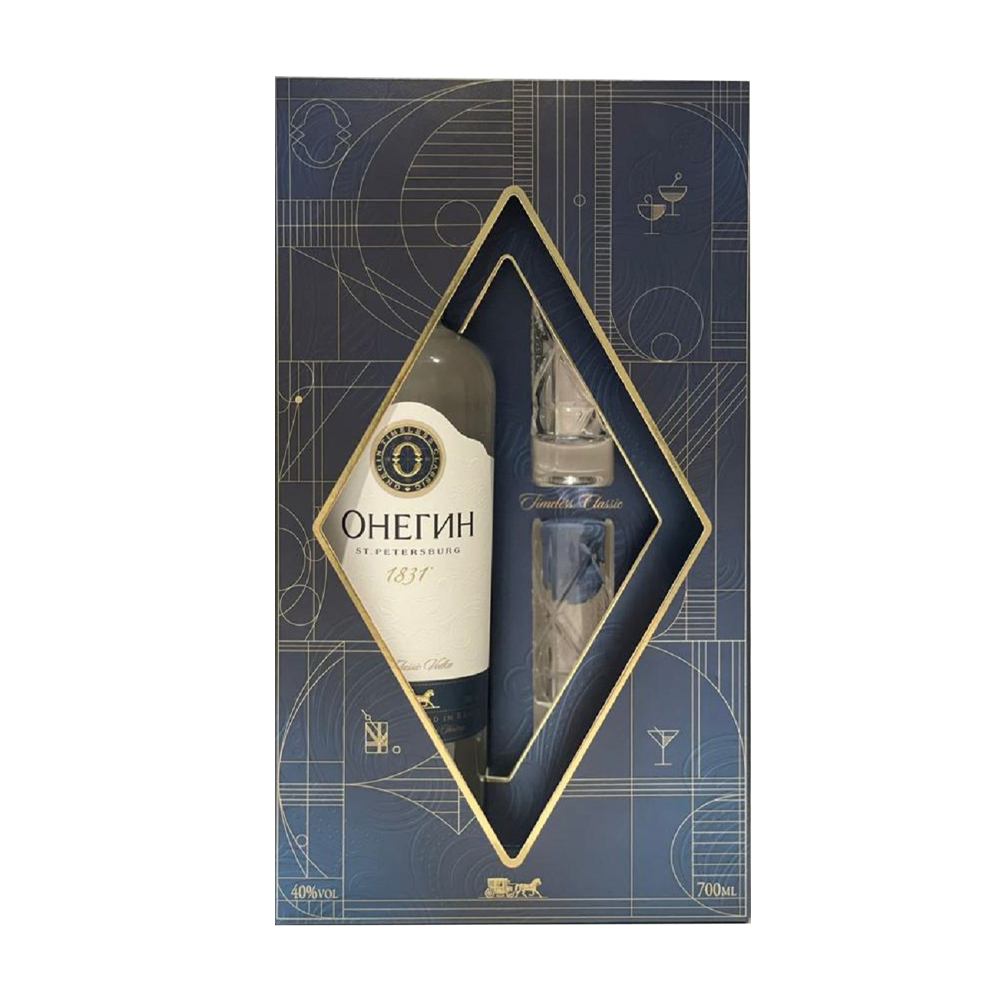 Купить водка онегин 40% 0,7л п/у + рюмки с доставкой на дом в магазине SPAR
