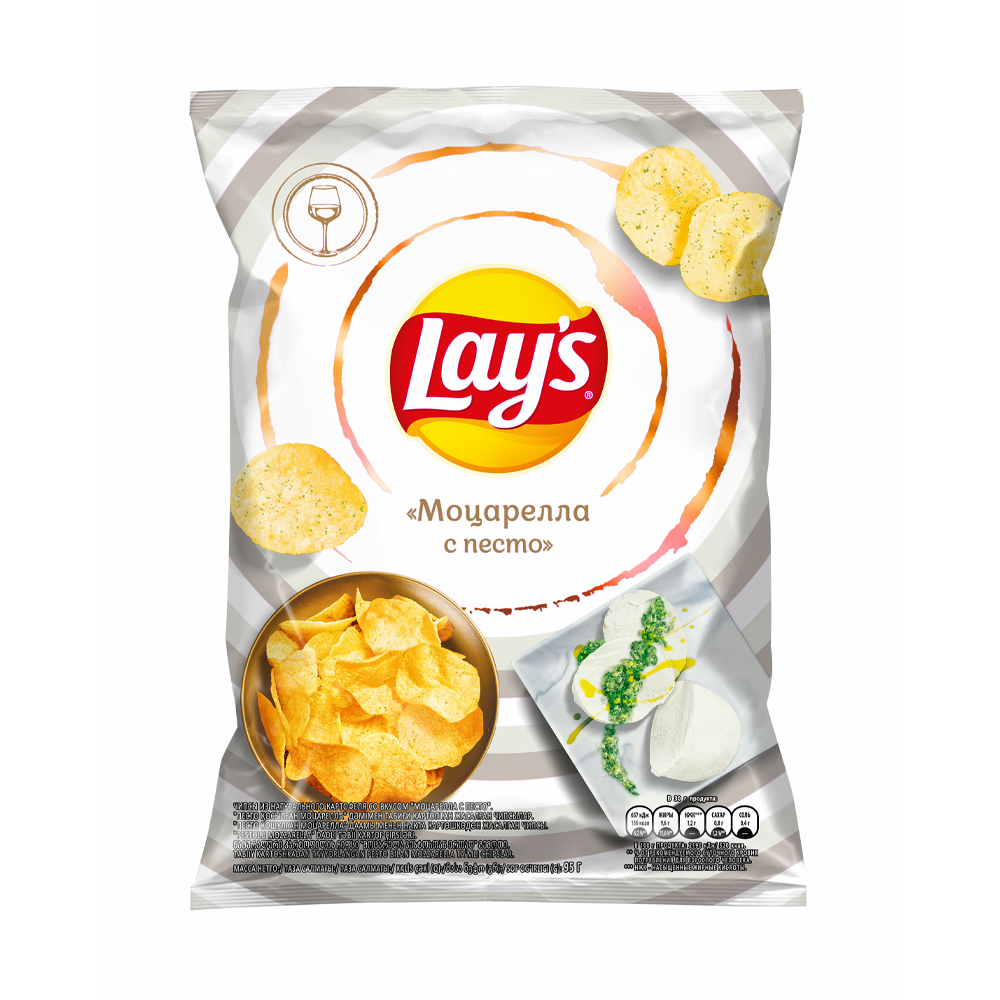 Купить чипсы lays моцарелла с песто 95г с доставкой на дом в магазине SPAR