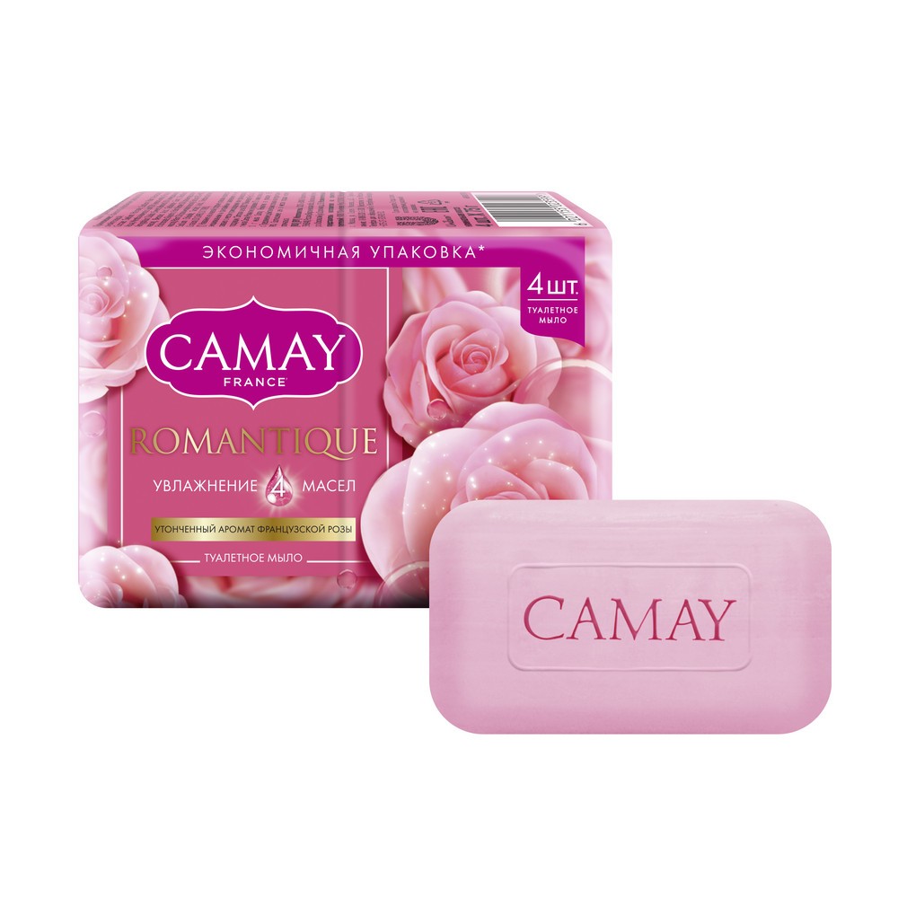 Купить мыло camay romantique французская роза 4*75г с доставкой на дом в  магазине SPAR