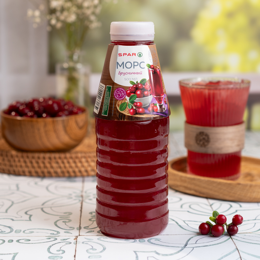 Изображение товара Морс SPAR Брусничный 0,5л пэт