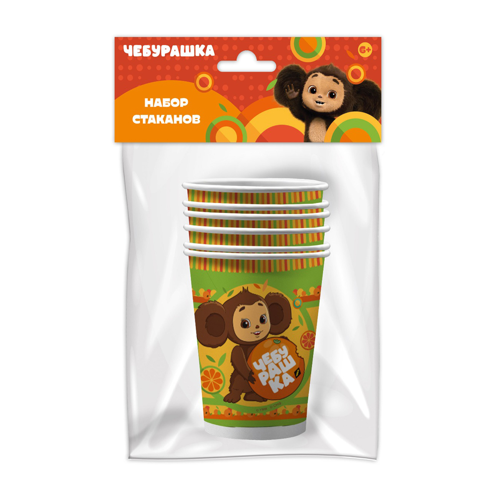 Изображение товара Набор Стаканов Nd Play Чебурашка Бумажные 250мл 6шт