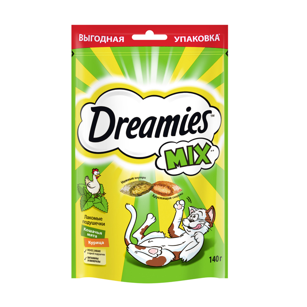 Изображение товара Лакомство для Кошек Dreamies Mix Курица и Мята 140г