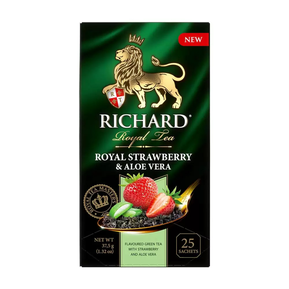 Изображение товара Чай Зеленый Richard Royal Strawberry Aloe Vera 25 Пакетиков