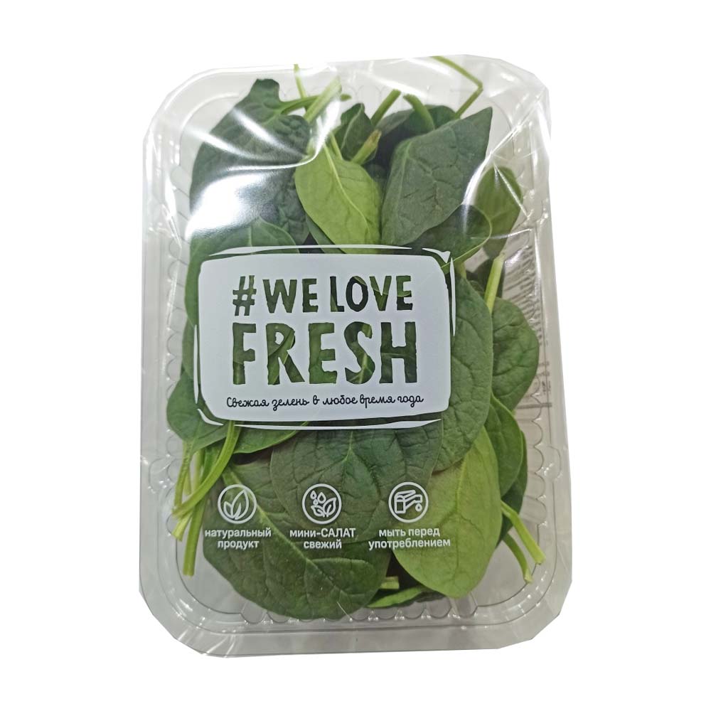 Изображение товара Шпинат We Love Fresh Мини 75г - свежая зелень для салатов