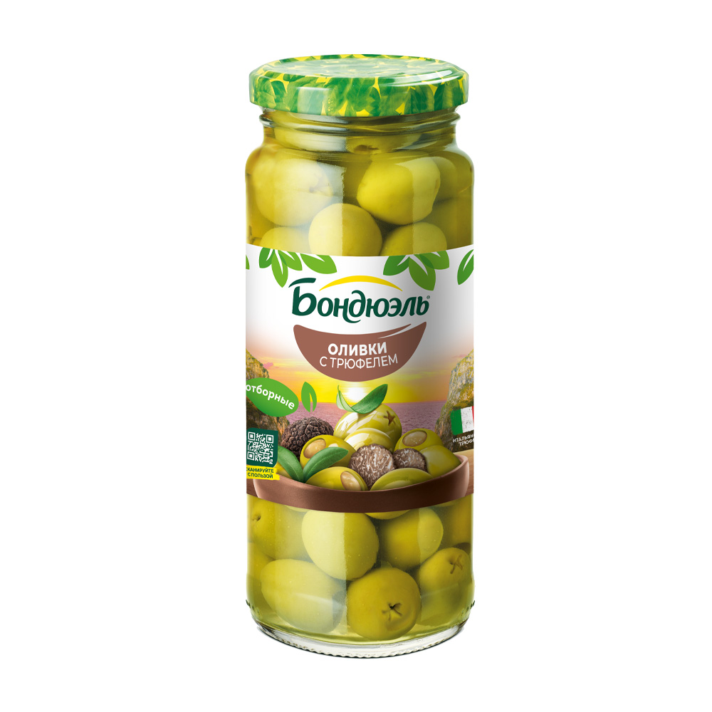 Изображение товара Оливки Бондюэль с Трюфелем 244мл Стекло
