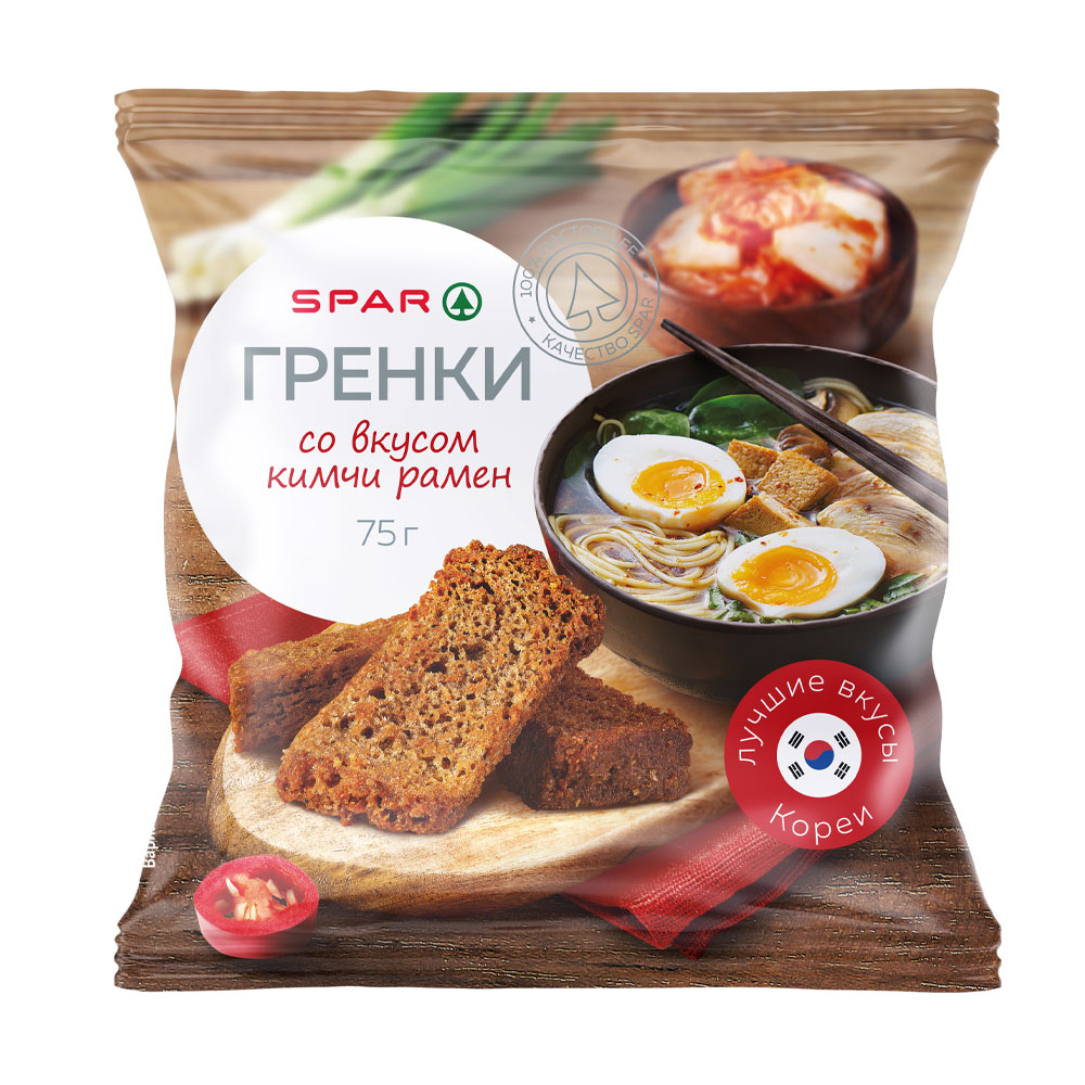 Купить гренки spar со вкусом кимчи рамен 75г с доставкой на дом в магазине  SPAR