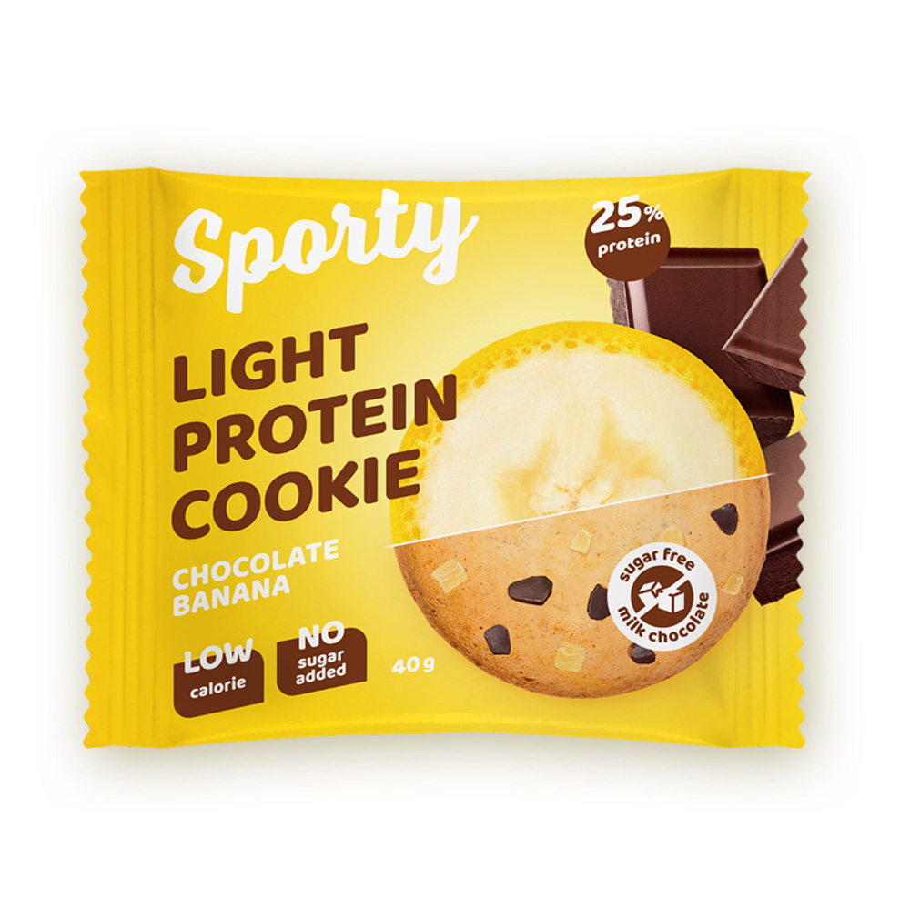 Купить печенье sporty light protein шоколад банан 40г с доставкой на дом в  магазине SPAR