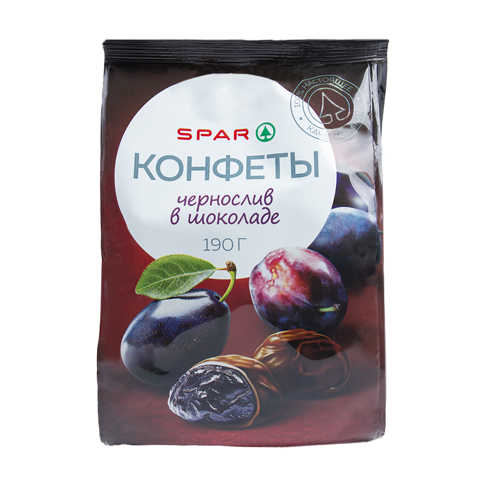 Купить конфеты spar чернослив в шоколаде 190г с доставкой на дом в магазине  SPAR