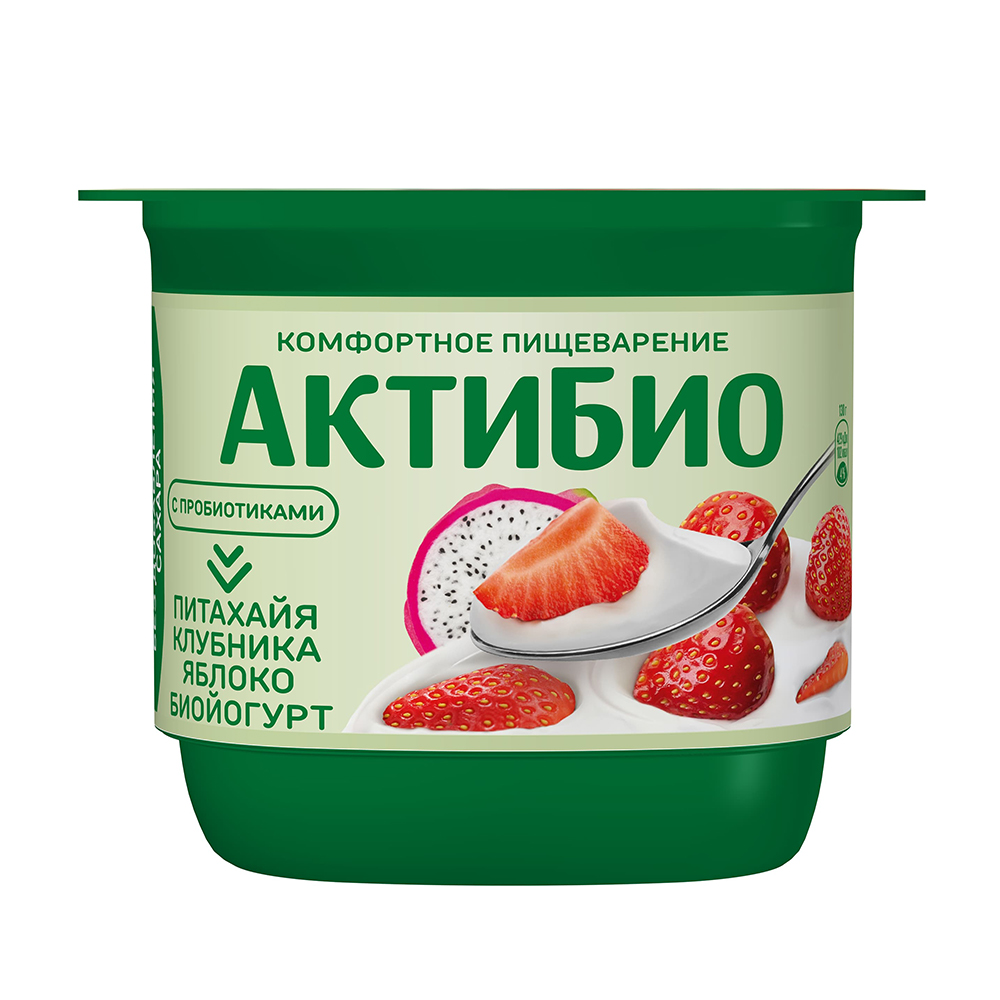 Купить биойогурт актибио питахайя яблоко клубника 2,9% 130г с доставкой на  дом в магазине SPAR