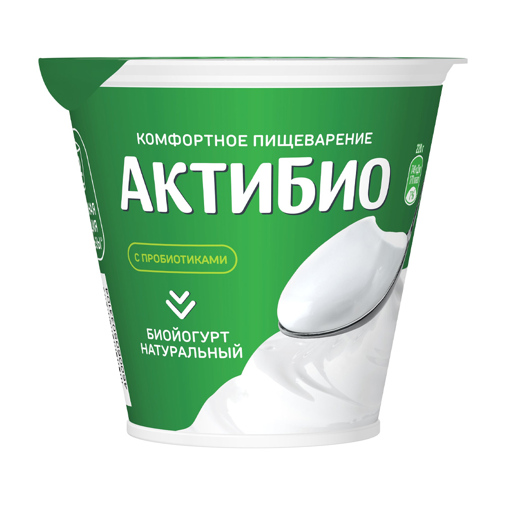Изображение товара Биойогурт Актибио Натуральный 3,5% 220 г