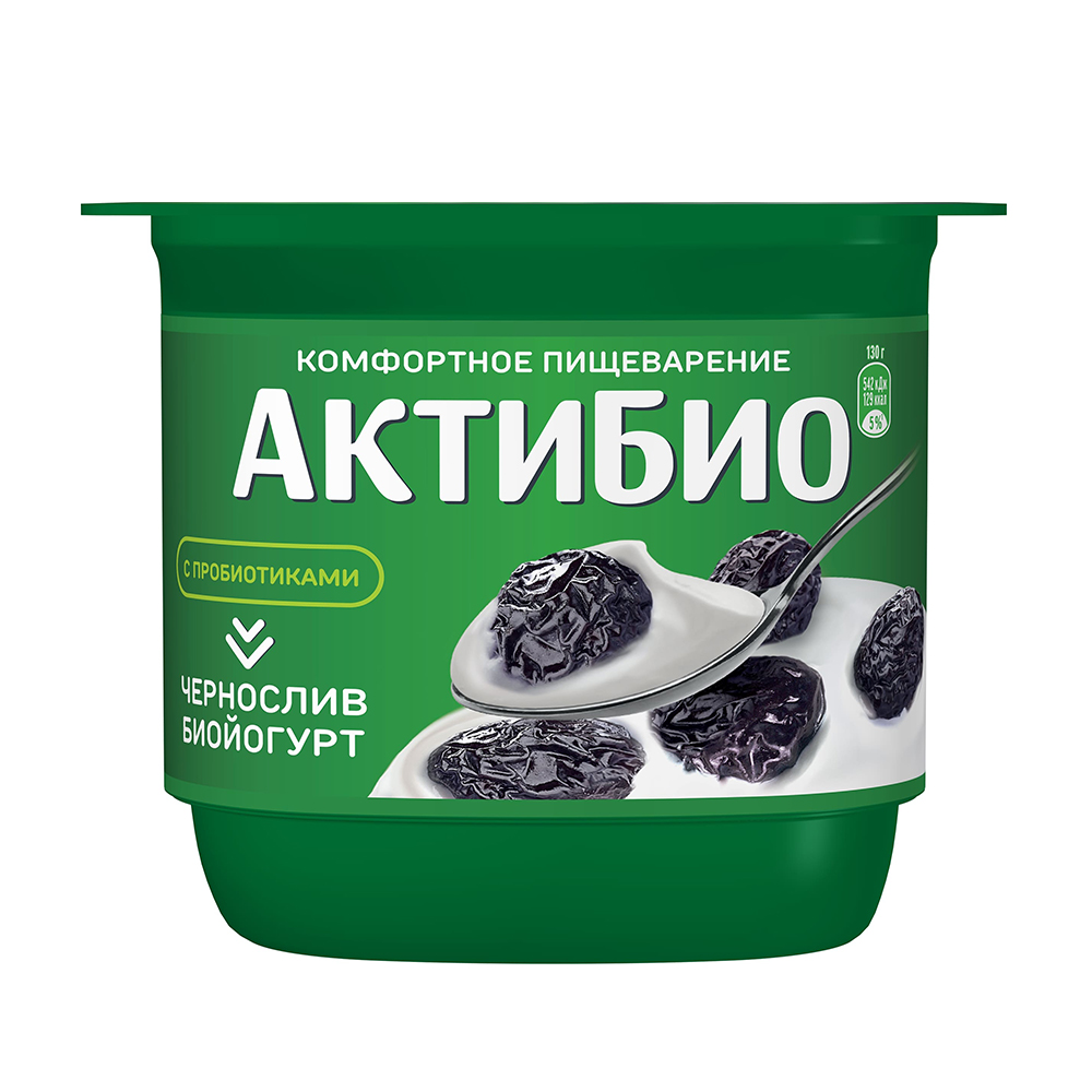 Изображение товара Биойогурт Актибио Чернослив 2,9% 130г