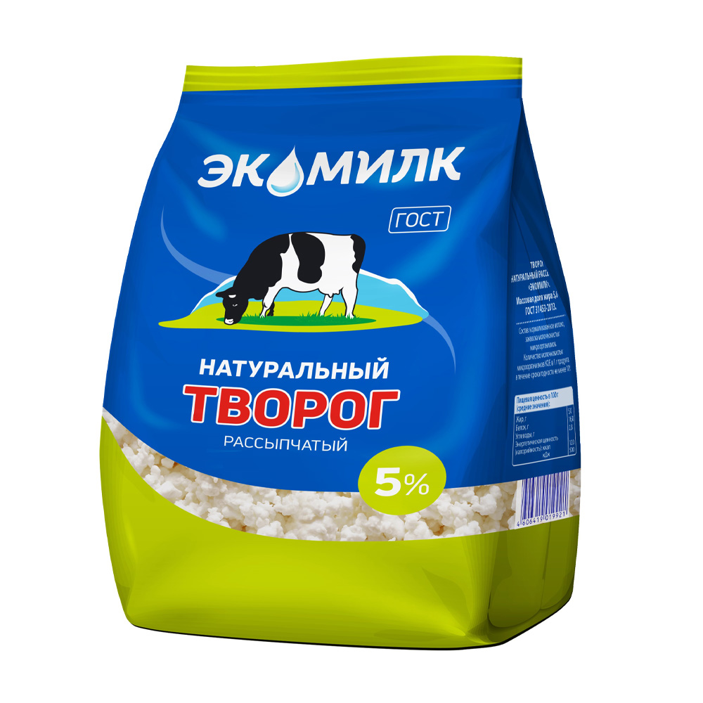 Изображение товара Творог Экомилк Рассыпчатый 5% 350г