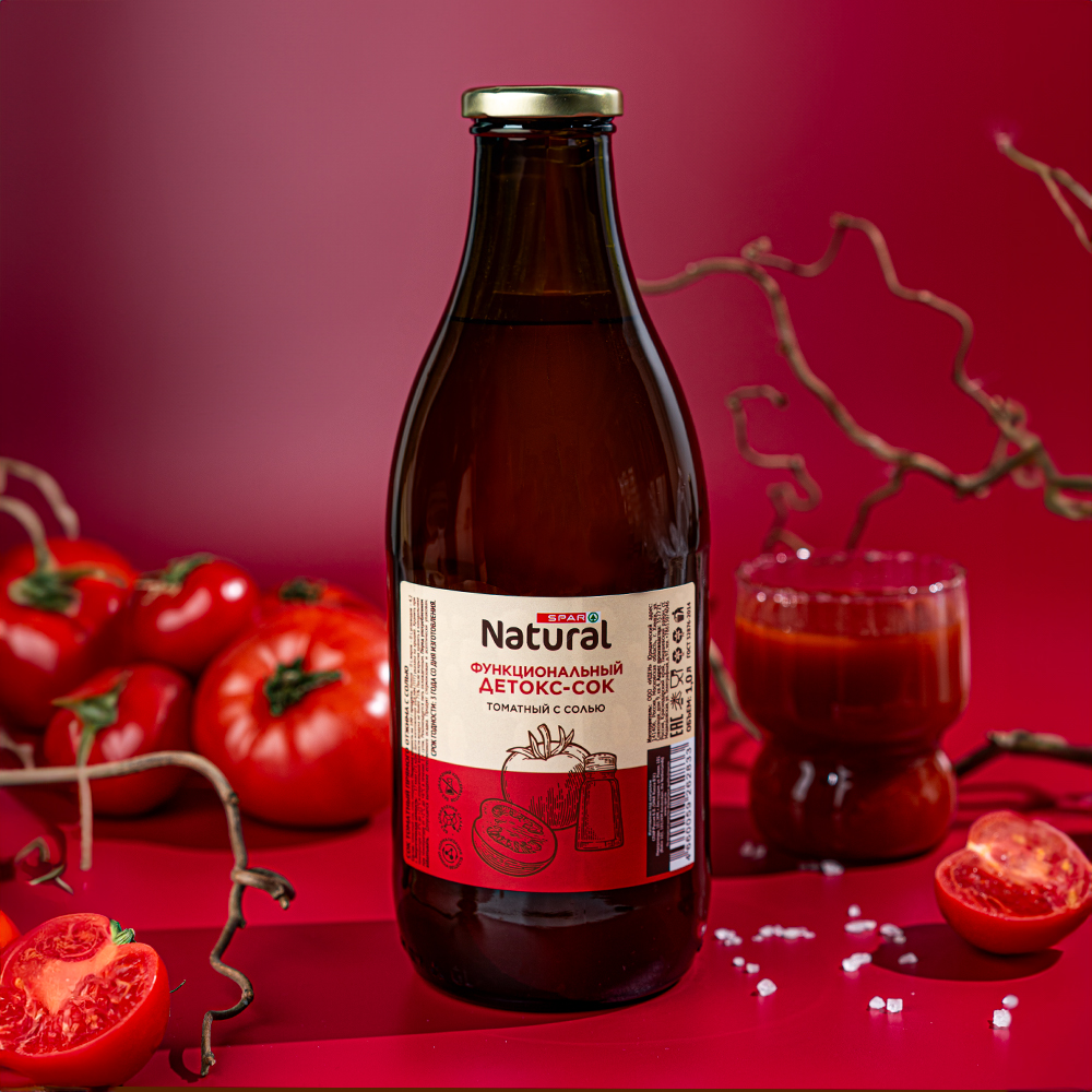 Изображение товара Сок Детокс SPAR NATURAL Томатный с Солью 1л