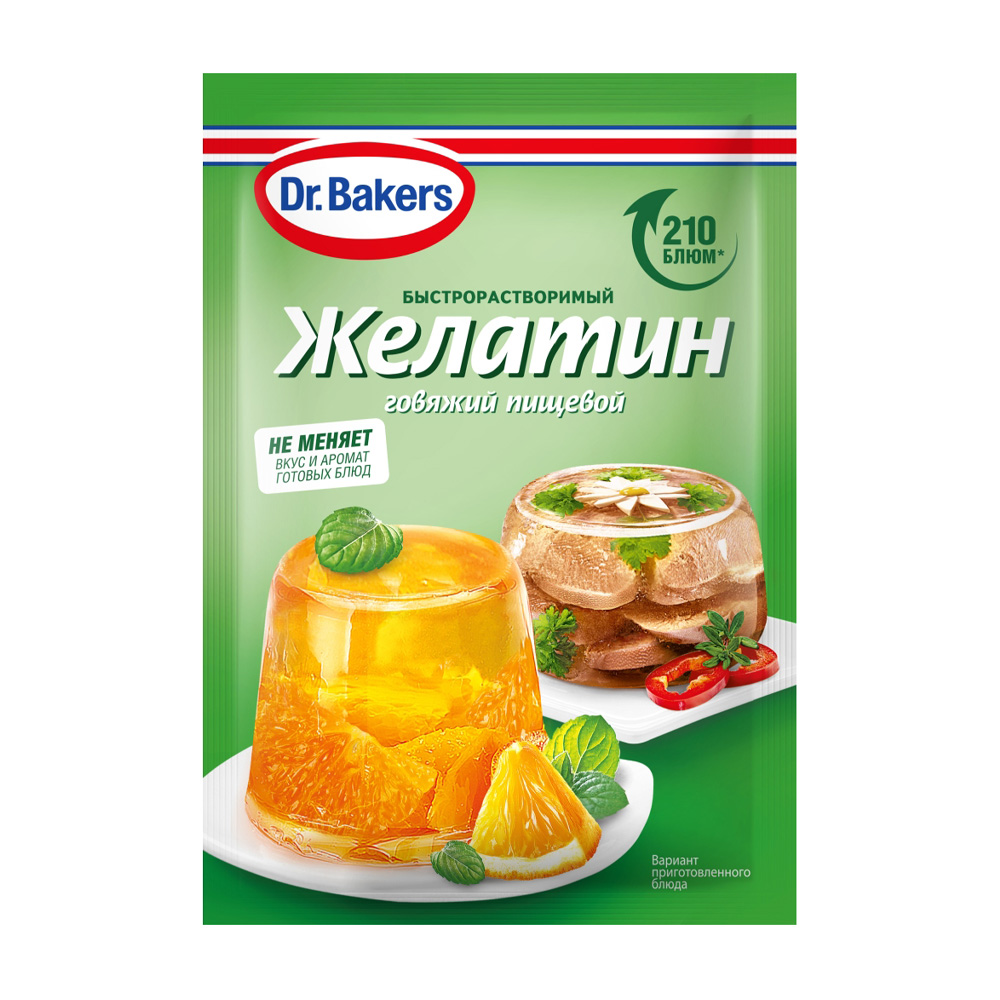 Купить желатин dr. bakers пищевой говяжий 20г с доставкой на дом в ...