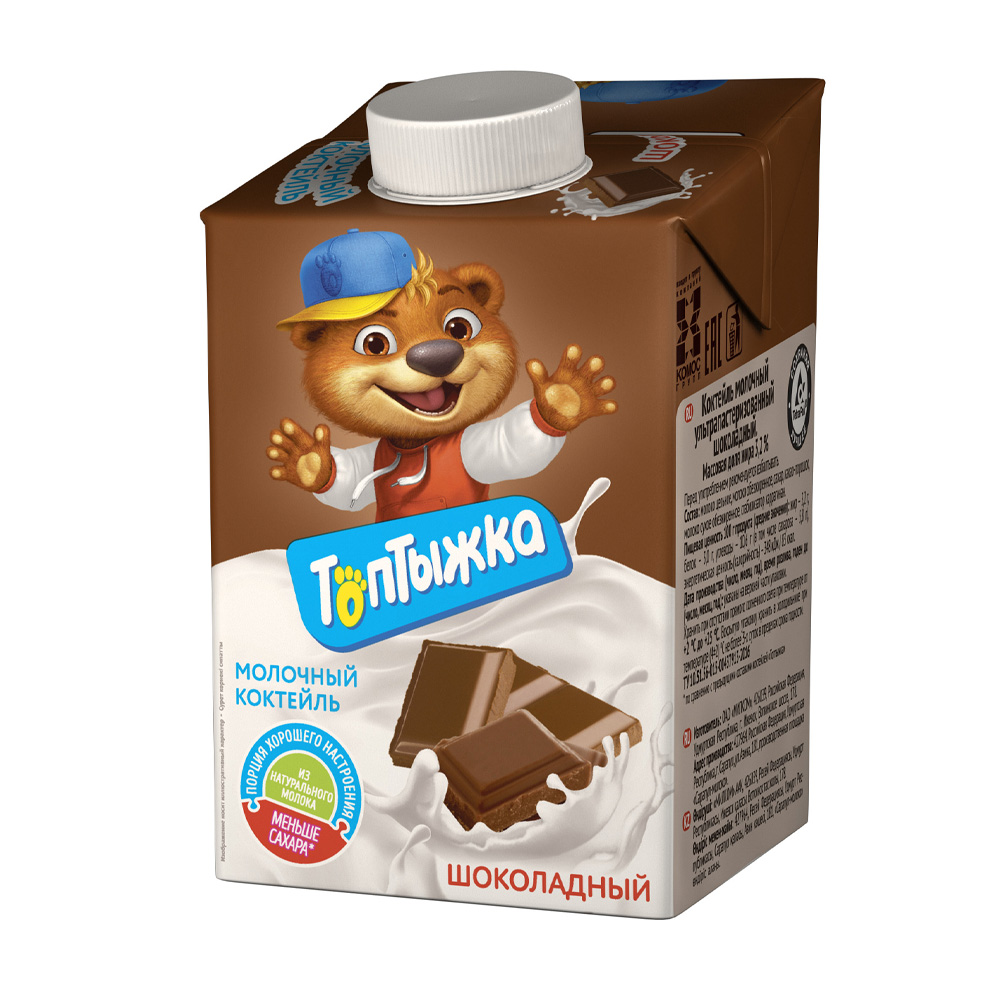 Изображение товара Коктейль Молочный Топтыжка Шоколадный 3,2% 500г