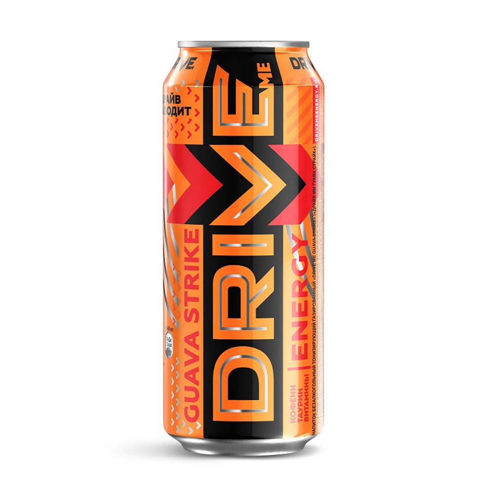 Купить энергетический напиток drive me guava страйк 0,449л ж/б с ...