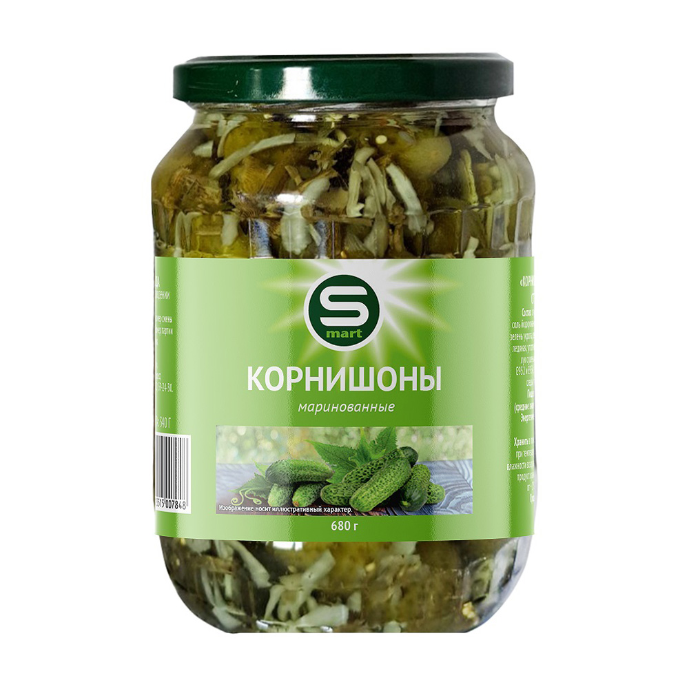 Купить корнишоны smart маринованные 680г с доставкой на дом в магазине SPAR