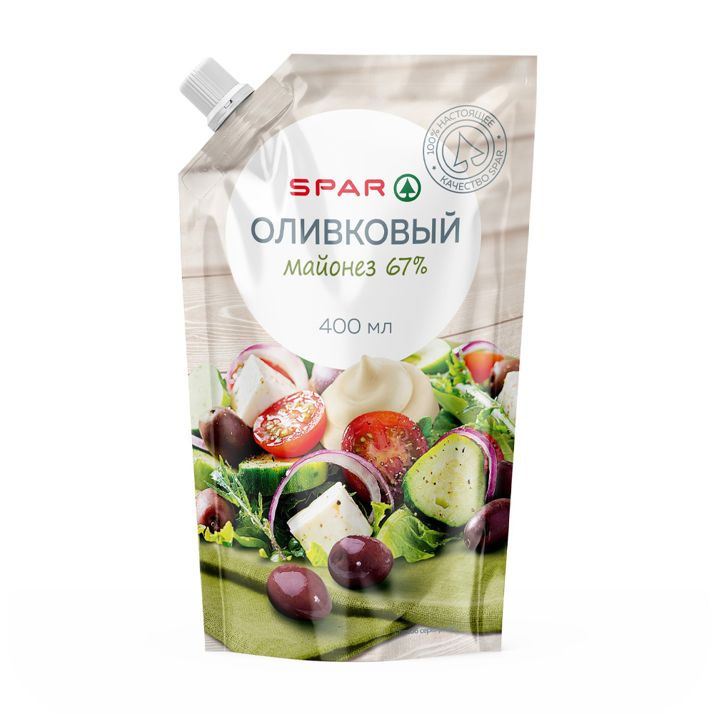 Изображение товара Майонез SPAR Оливковый 67% 400мл дой-пак