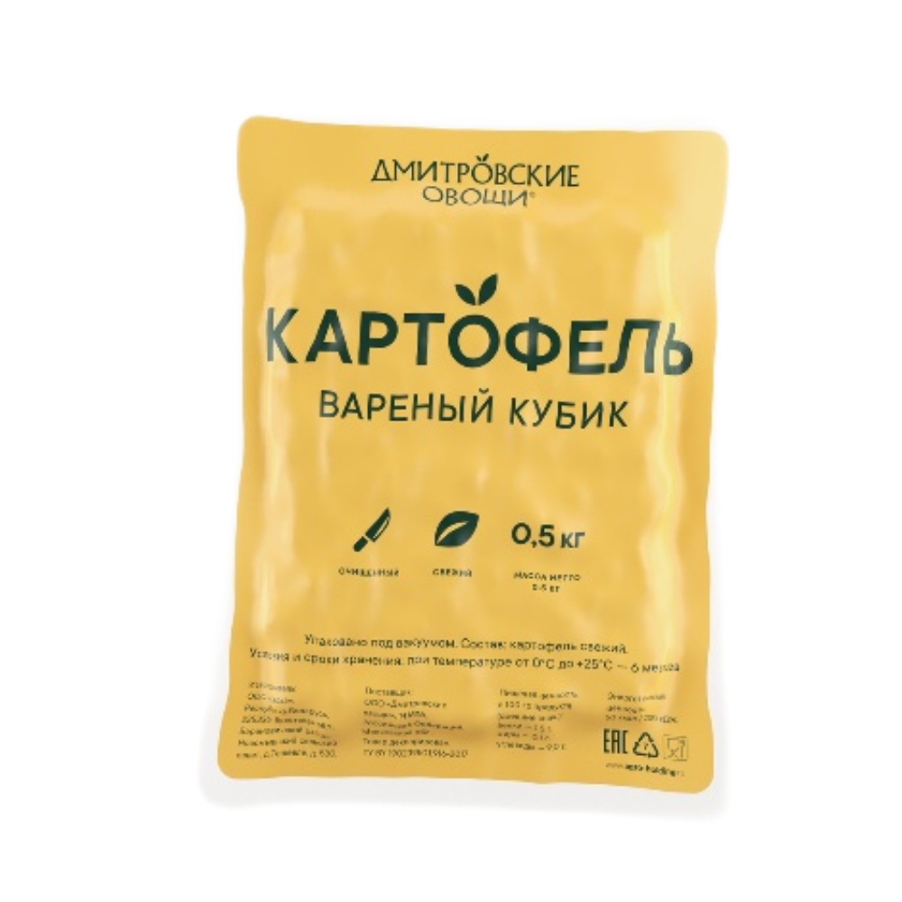 Изображение товара Картофель вареный кубик 0.5 кг Дмитровские овощи