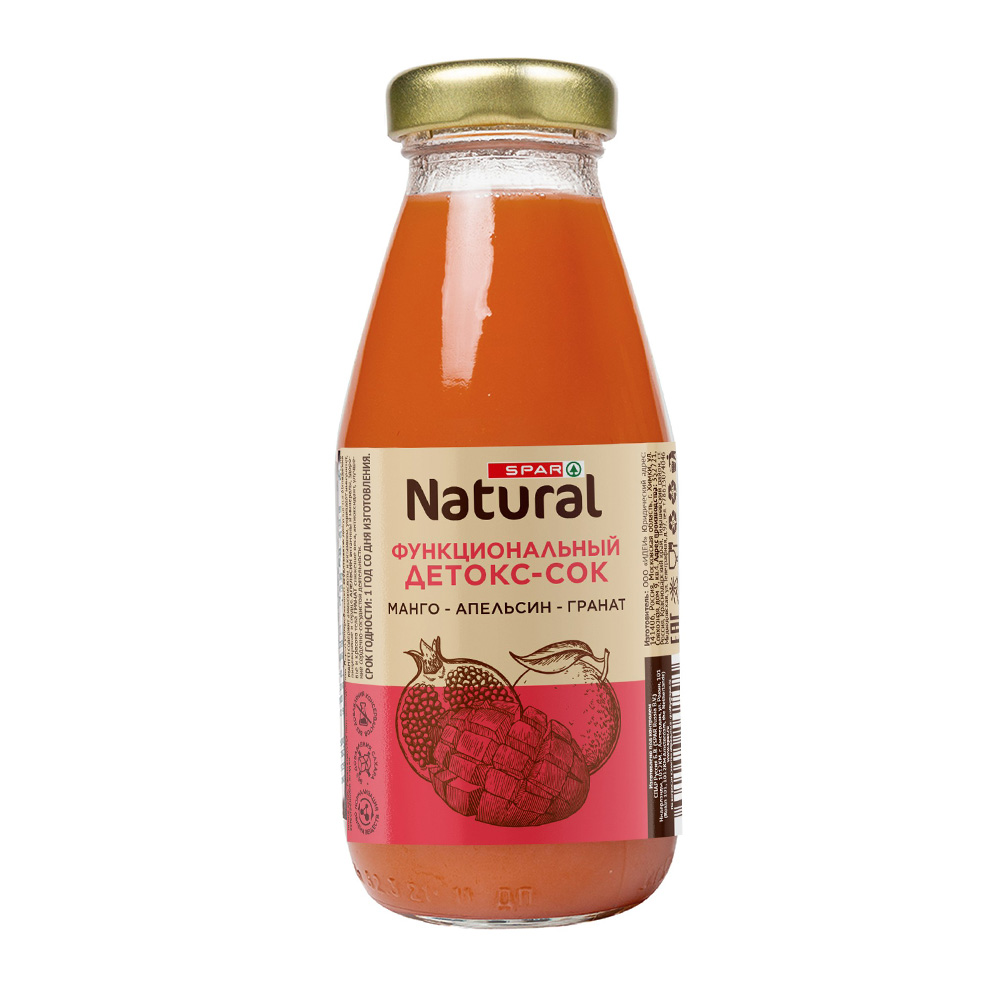 Купить сок детокс spar natural манго апельсин гранат 300мл с доставкой ...