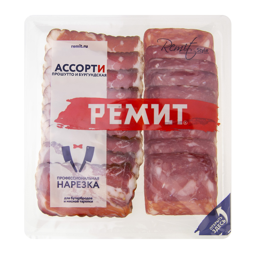Купить колбаса с/к ассорти прошутто и бургундская нарезка 100г с ...