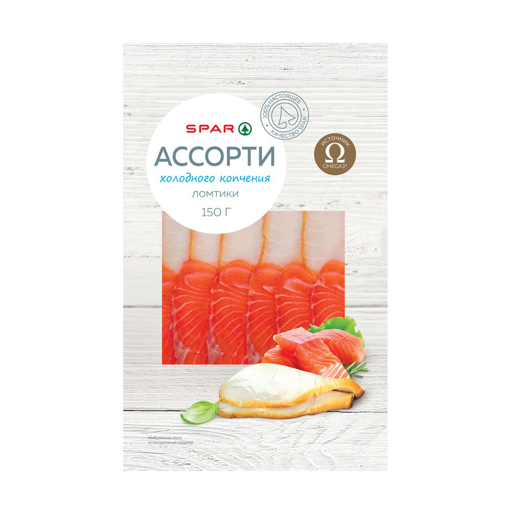 Изображение товара Ассорти SPAR Форель Масляная Ломтики Холодного Копчения 150г
