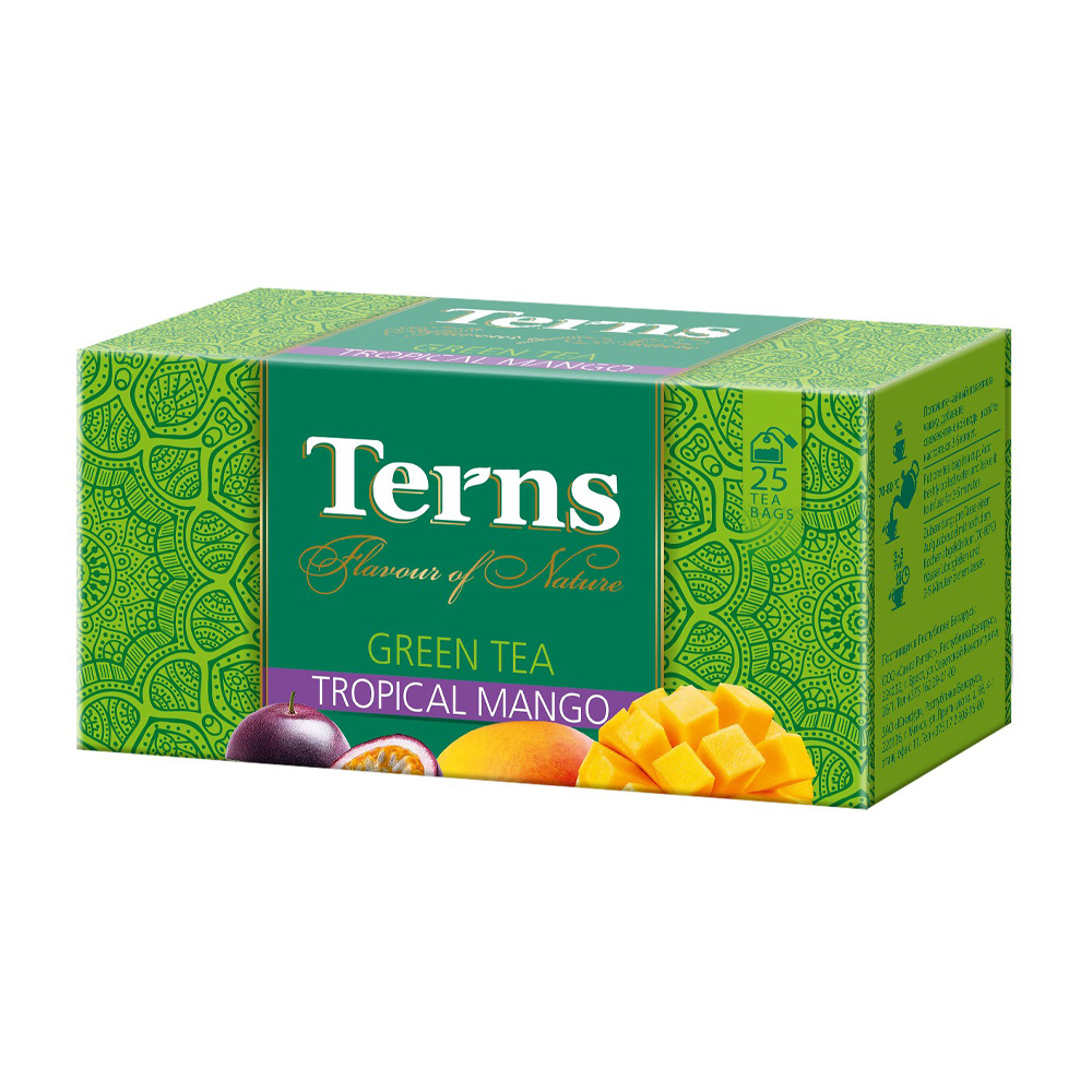 Купить чай зеленый terns tropical mango 25 пакетиков с доставкой на дом в  магазине SPAR