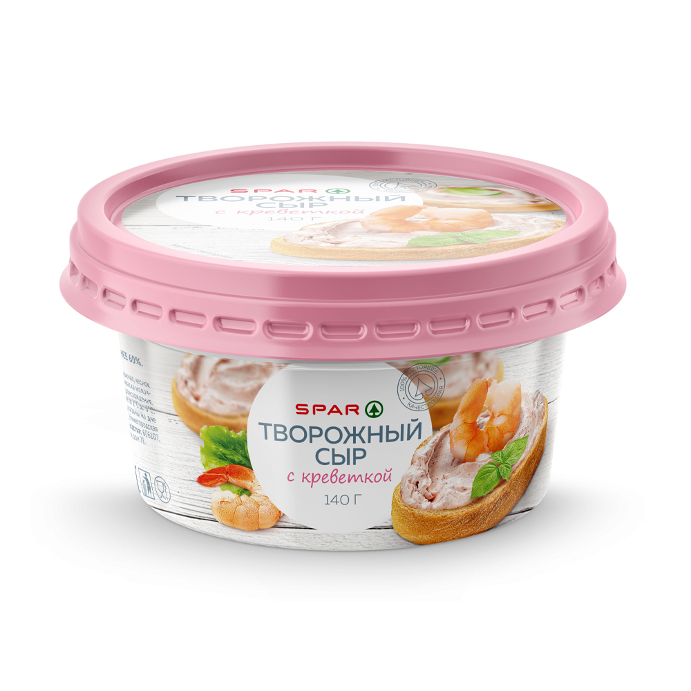 Изображение товара Сыр SPAR Творожный с Креветкой 60% 140г