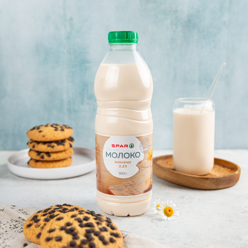 Изображение товара Молоко SPAR Топленое 3,2% 900г