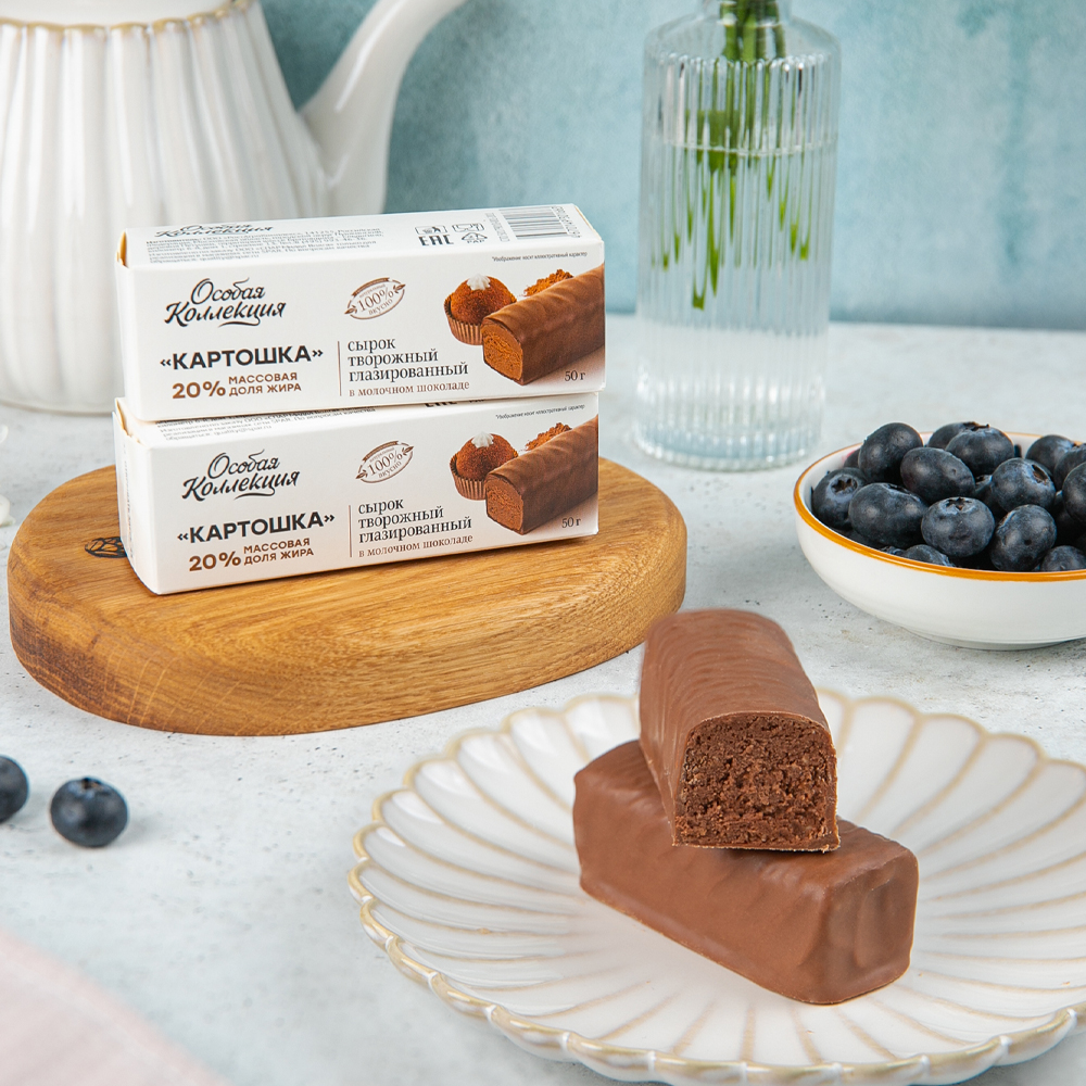 Изображение товара Сырки глазированные Особая коллекция Молочная 20% с бельгийским шоколадом