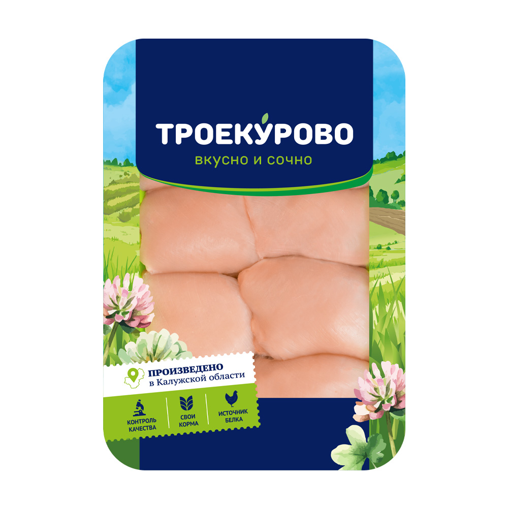 Изображение товара Филе Бедра Куриного Троекурово без Кожи Охлажденное 750г