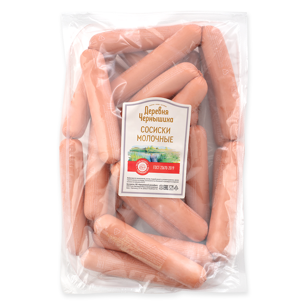 Изображение товара Сосиски молочные Деревня Чернышиха ГОСТ 23670-2019