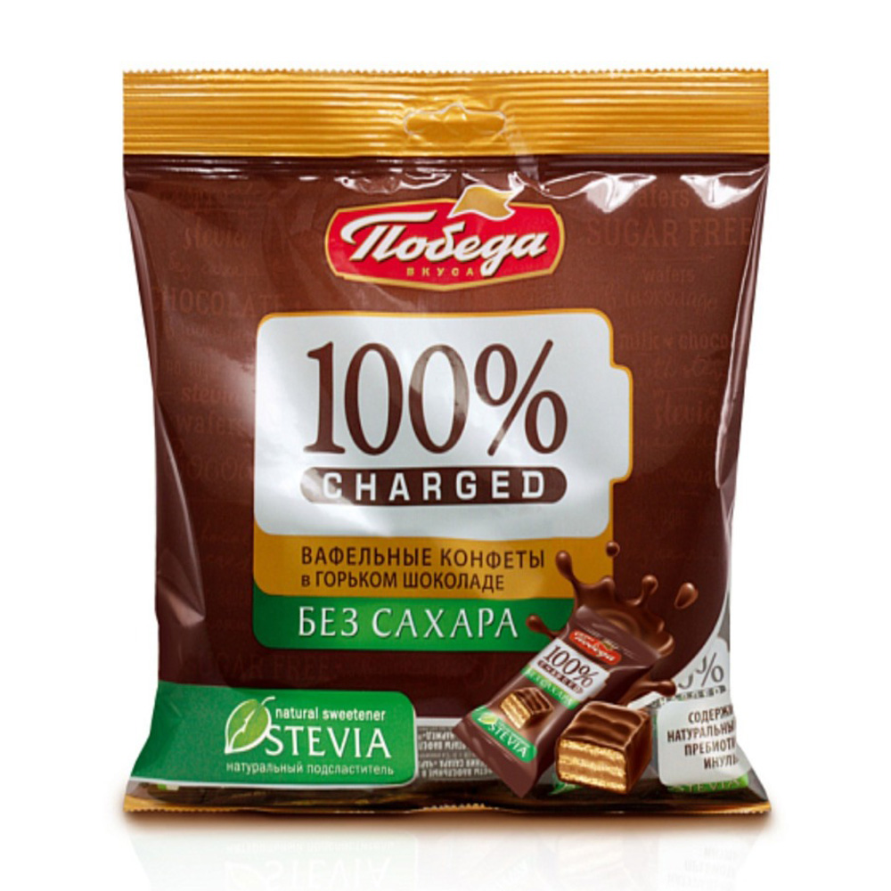 Изображение товара Конфеты Победа Вкуса в Горьком Шоколаде без Сахара 150г