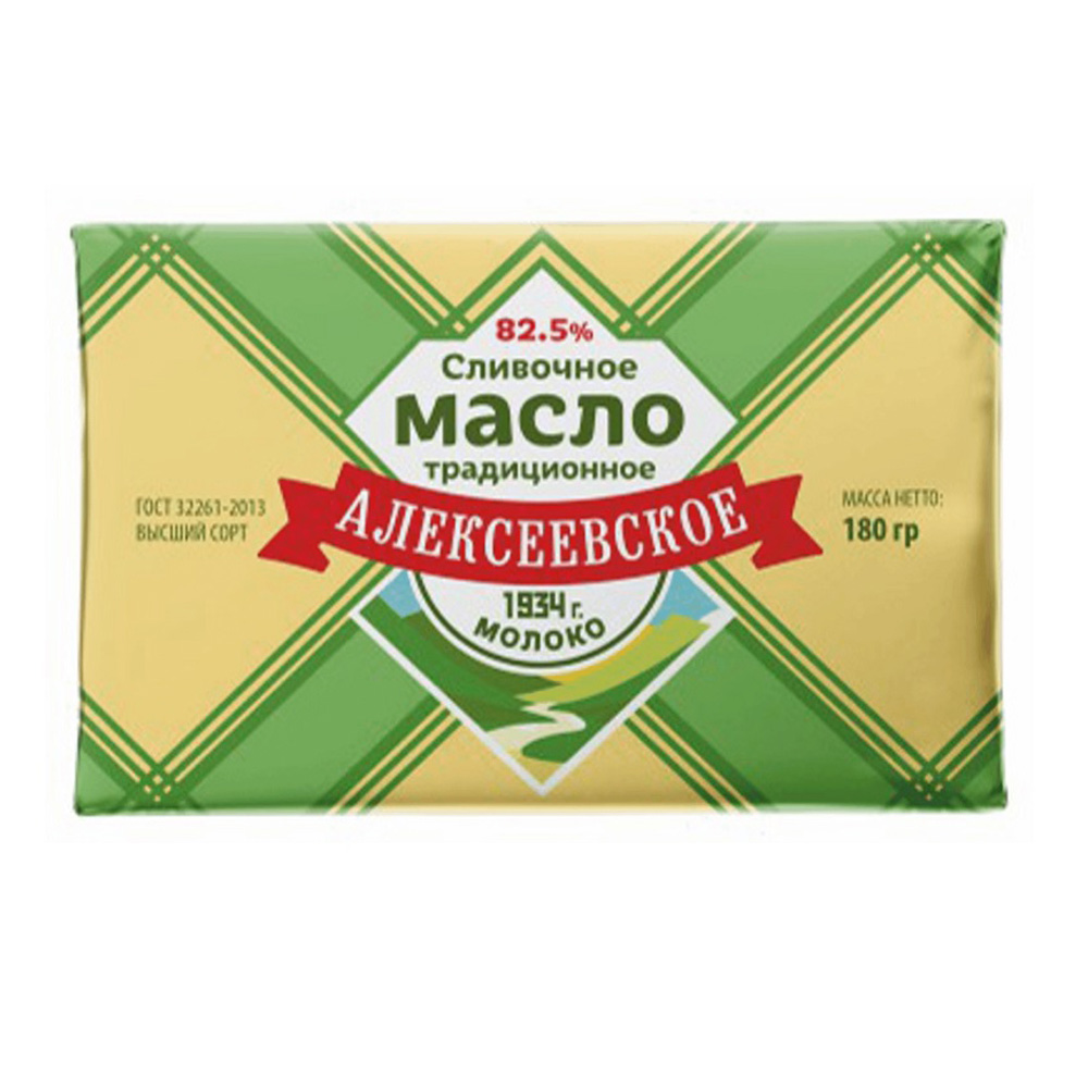 Купить масло сливочное алексеевское молоко традиционное 82,5% 180г с  доставкой на дом в магазине SPAR