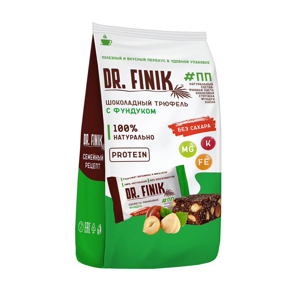 Изображение товара Конфеты Финиковые Dr.finik Трюфель с Фундуком 150г