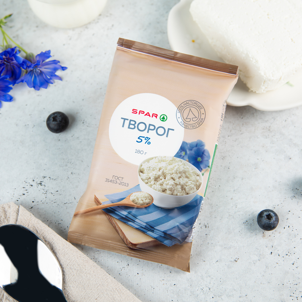 Изображение товара Творог SPAR 5% 180г