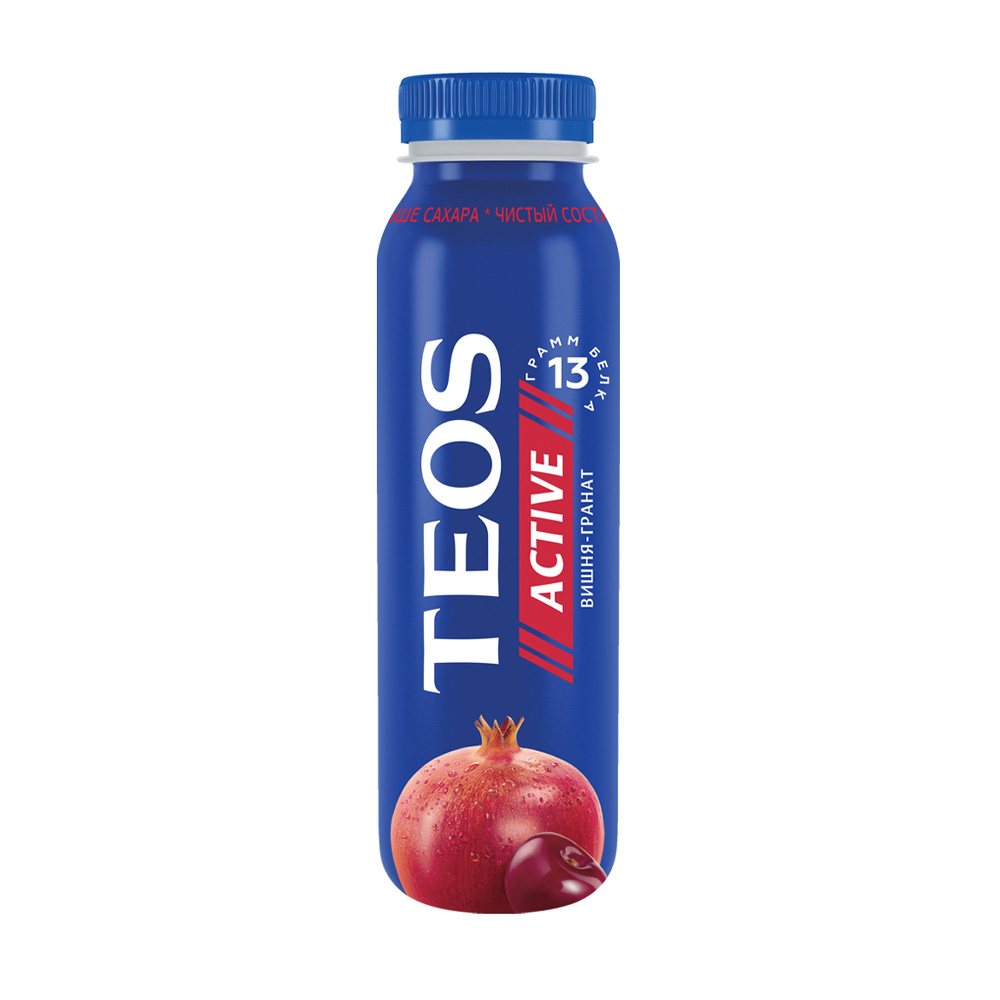 Изображение товара Йогурт Питьевой Teos Active Вишня Гранат 1,8% 260г