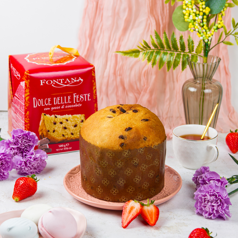 Купить кекс fontana panettone c кусочками шоколада 500г с доставкой на дом  в магазине SPAR