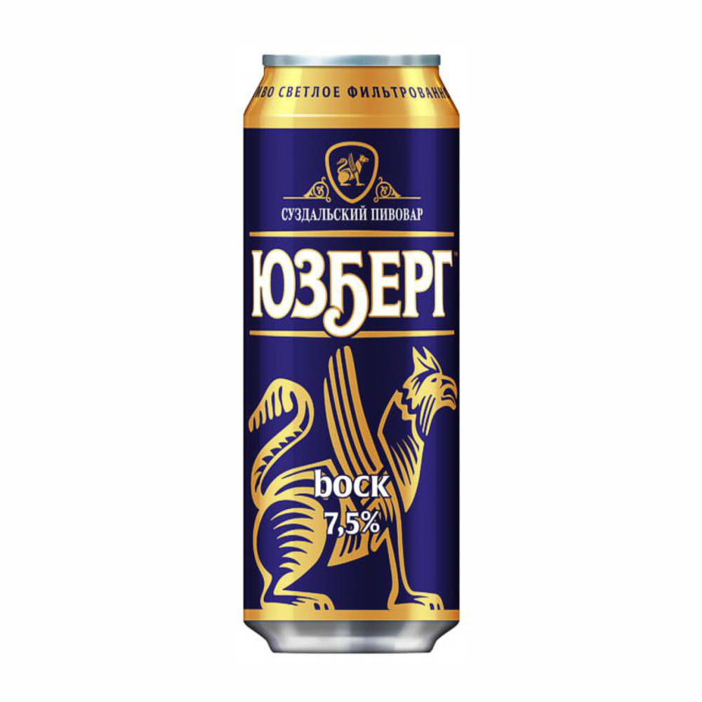 Изображение товара Пиво Юзберг Бок Светлое 7,5% 0,45л ж/б