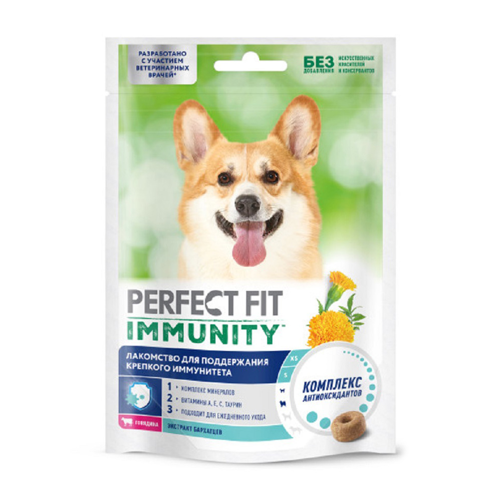Изображение товара Лакомство для Собак Perfect Fit Immunity с Говядиной 90г