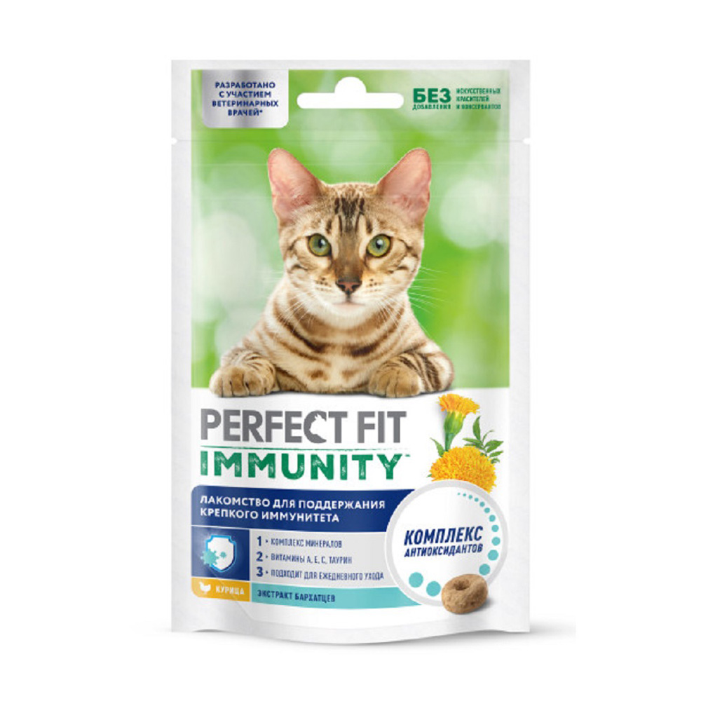 Изображение товара Лакомство для Кошек Perfect Fit Immunity с Курицей 50г
