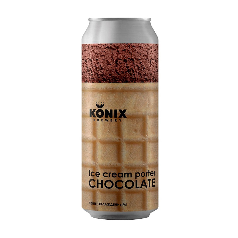 Изображение товара Пивной Напиток Konix Ice Cream Porter Chocolate 7% 0,45л ж/б