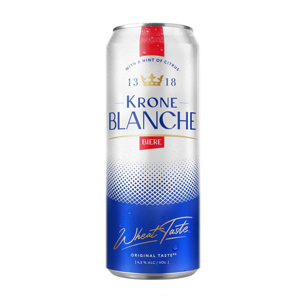 Купить пивной напиток крон бланш бьер 4,5% 0,45л ж/б с доставкой на дом ...